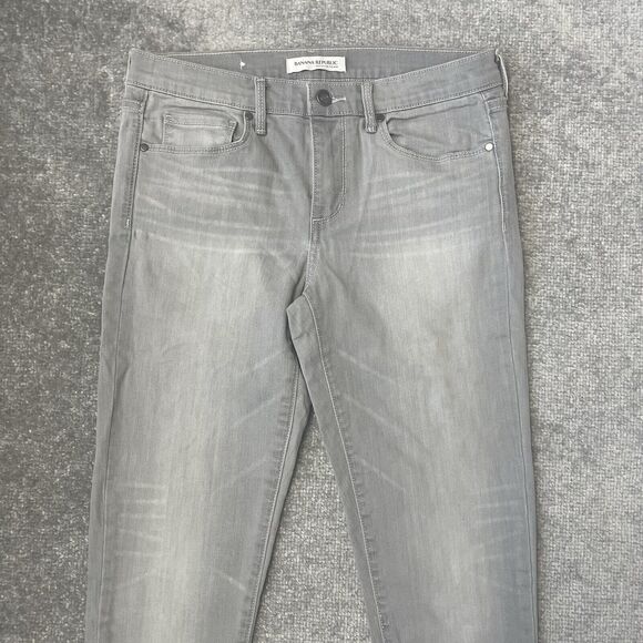 Banana Republic Jeans Womens 27 Light Grey Skinny Stretch Denim Pants Casual - Picture 2 of 11